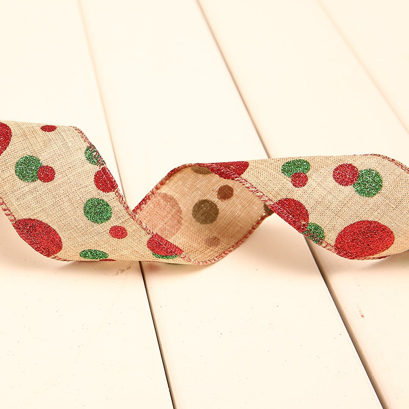 Linen Christmas Ribbon for Festive Gift Wrapping Decor