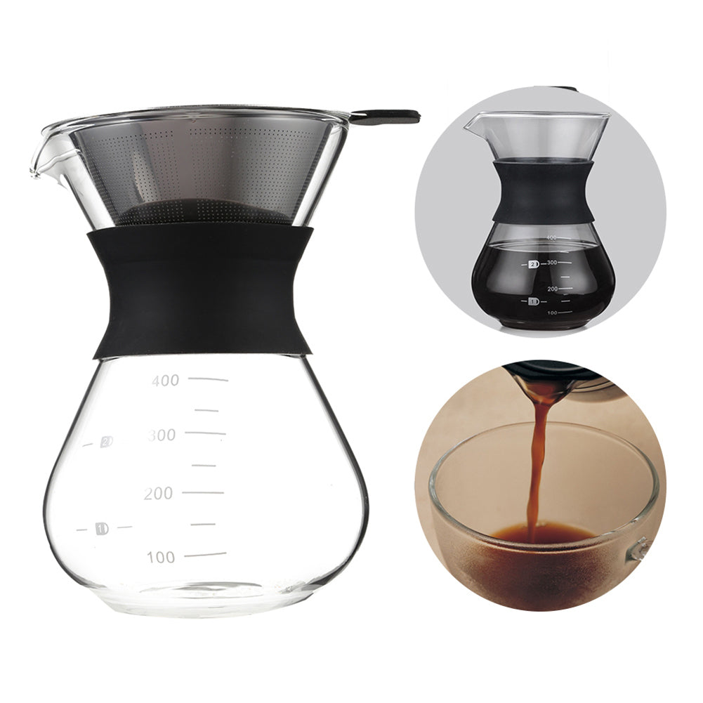 Paperless Pour Over Coffee Dripper with Glass Carafe