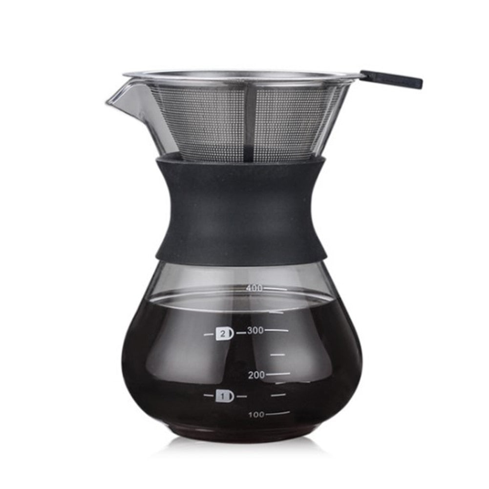 Paperless Pour Over Coffee Dripper with Glass Carafe