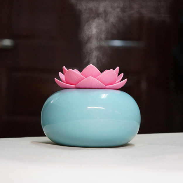 Ceramic Lotus Ultrasonic Aroma Diffuser for Calm Rooms