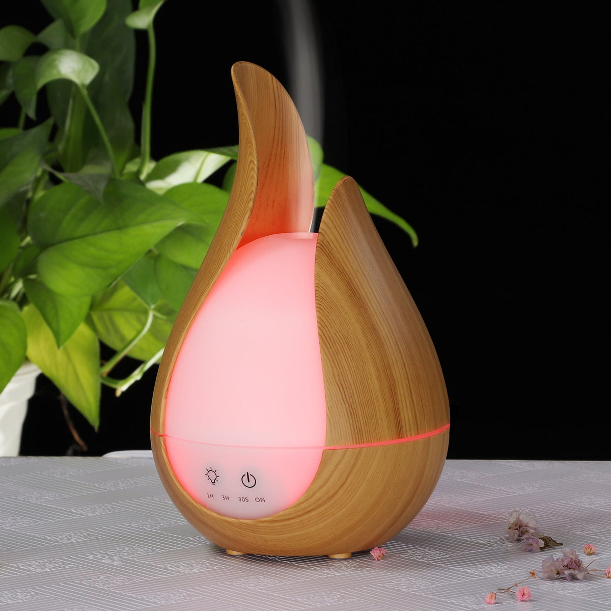 Wood Grain Ultrasonic Aroma Diffuser with LED Night Light