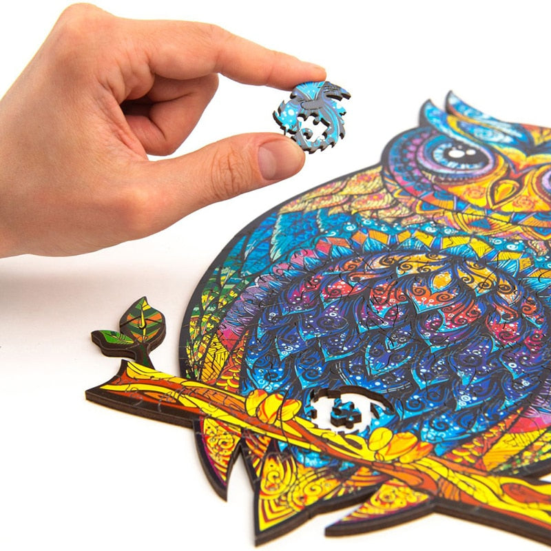 Wooden Animal Puzzle for Adults | Colorful Display Art