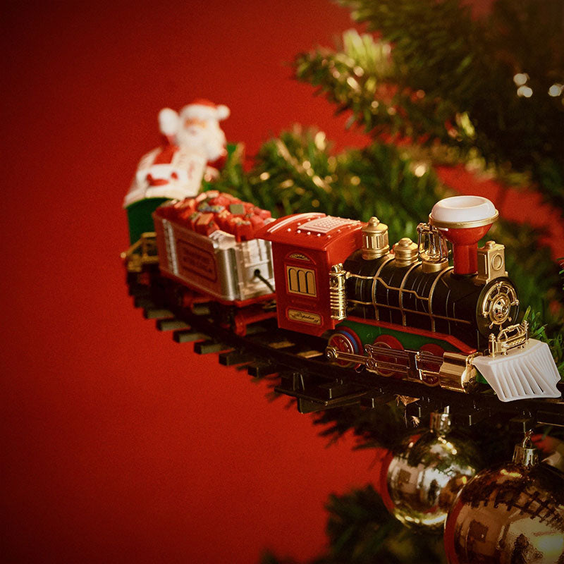 Christmas Train Set With Musical Santa Tree Display