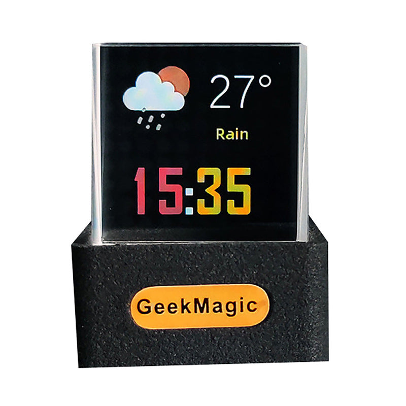 Crystal Cube Desktop Display With Photo Weather Clock