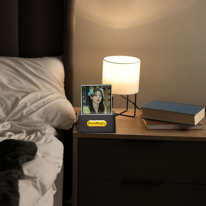 Crystal Cube Desktop Display With Photo Weather Clock