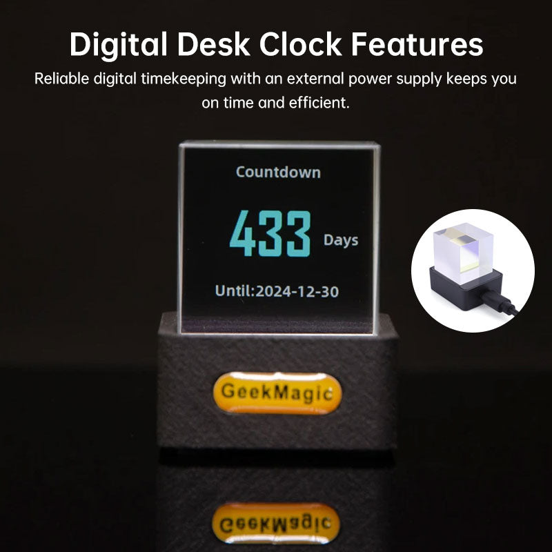 Crystal Cube Desktop Display With Photo Weather Clock
