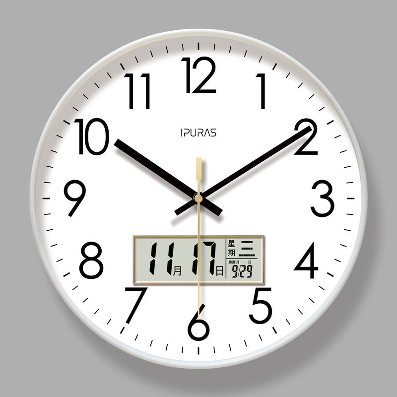 Electronic Wall Clock with Temp, Humidity & Calendar