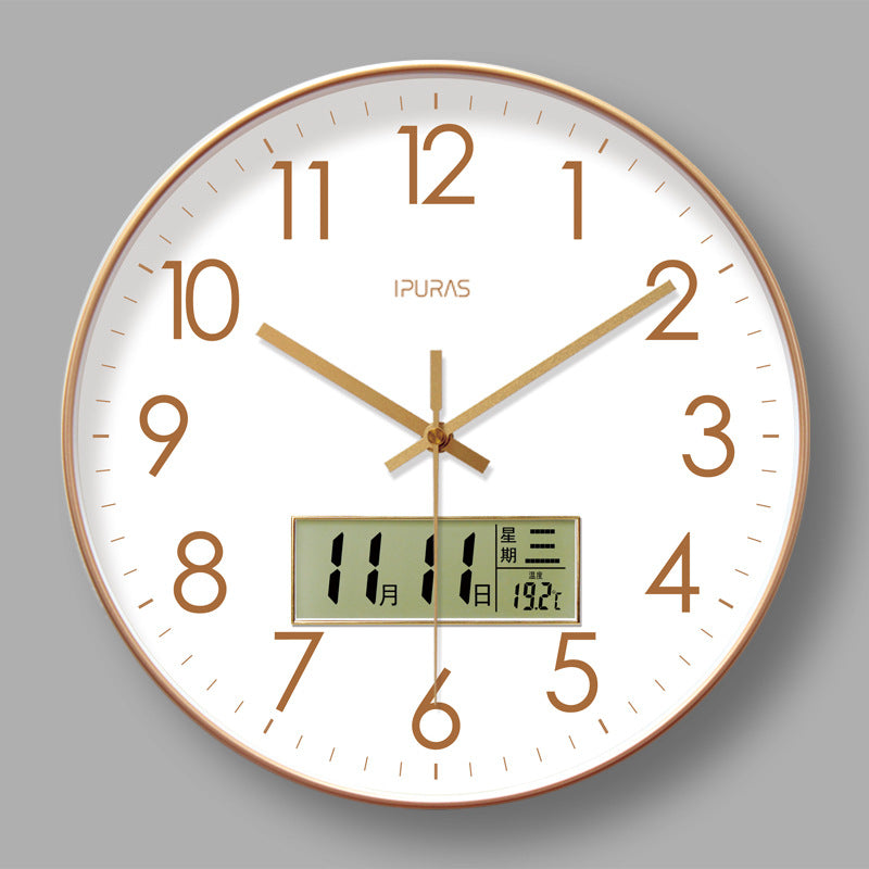 Electronic Wall Clock with Temp, Humidity & Calendar