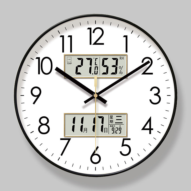 Electronic Wall Clock with Temp, Humidity & Calendar