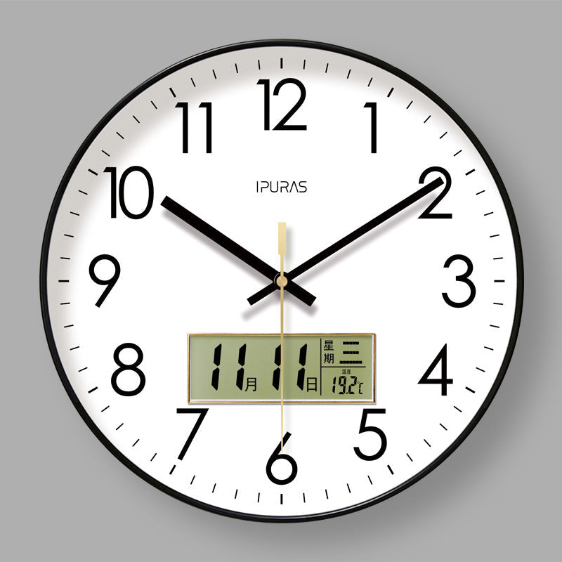 Electronic Wall Clock with Temp, Humidity & Calendar