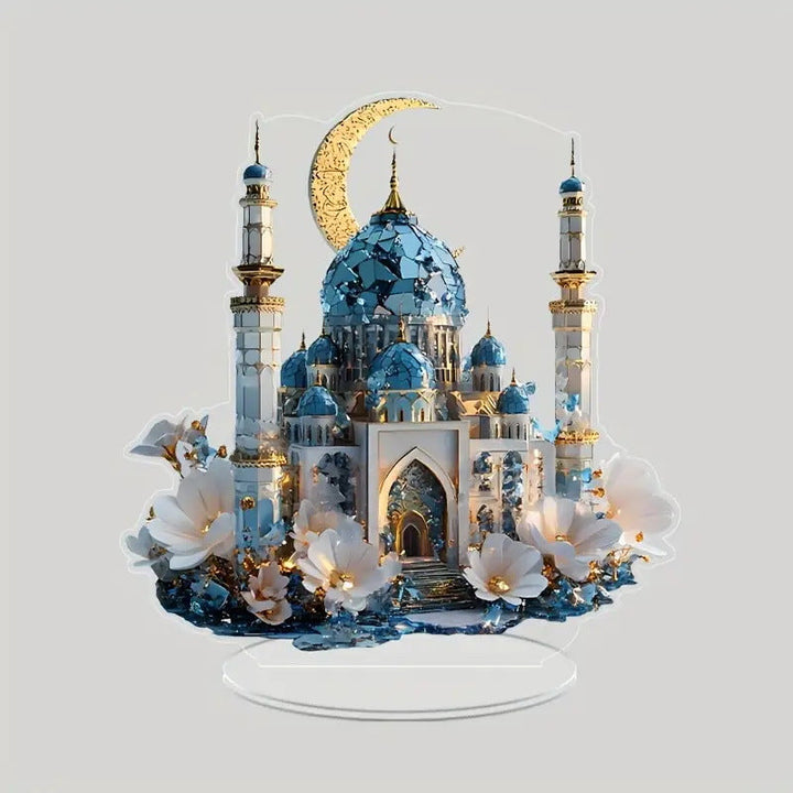 Ramadan Moon Ornament - Glowing Eid Mosque Centerpiece