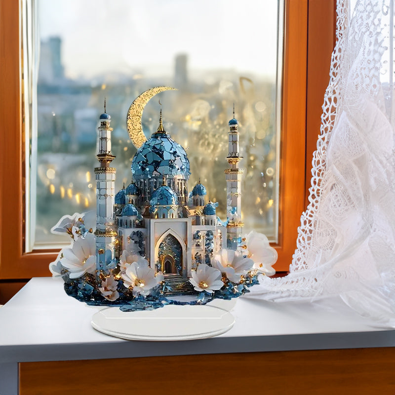 Ramadan Moon Ornament - Glowing Eid Mosque Centerpiece