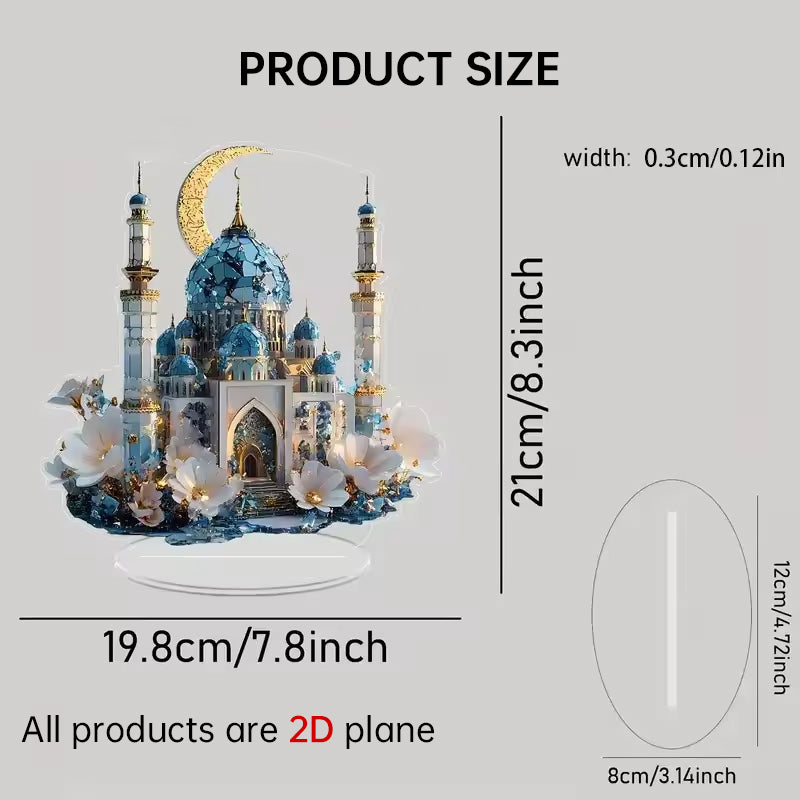 Ramadan Moon Ornament - Glowing Eid Mosque Centerpiece