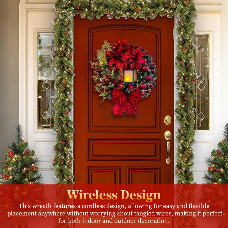 Christmas Wreath Garland for Illuminated Front Doors