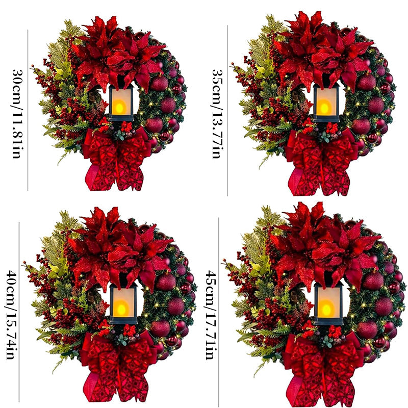 Christmas Wreath Garland for Illuminated Front Doors