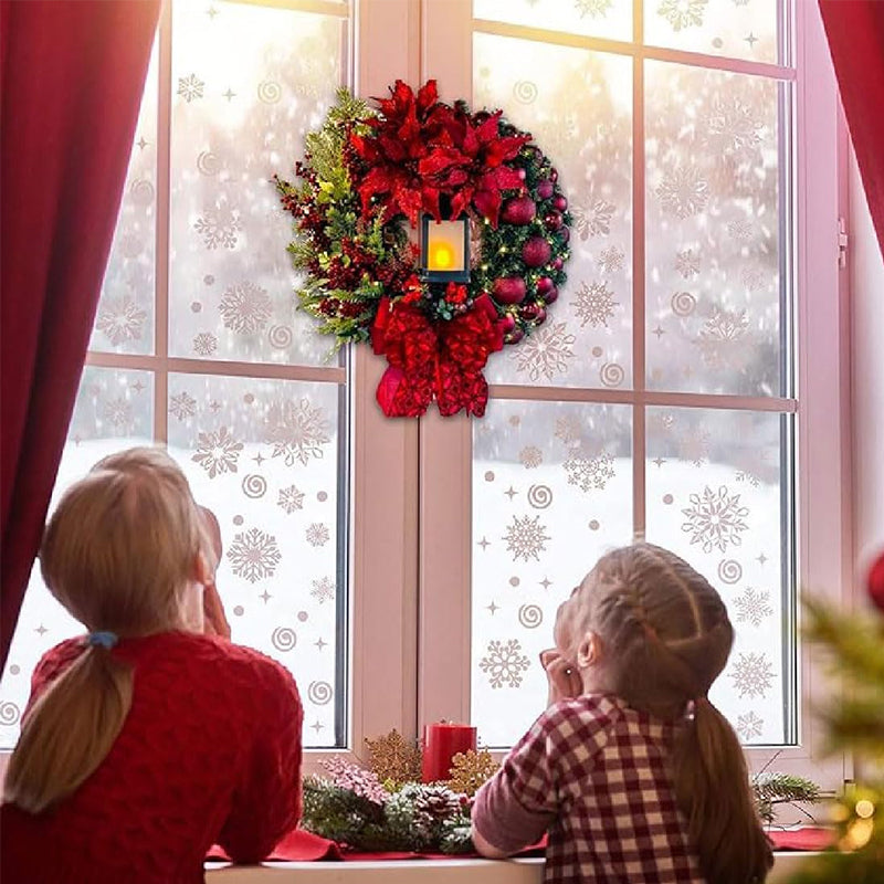 Christmas Wreath Garland for Illuminated Front Doors
