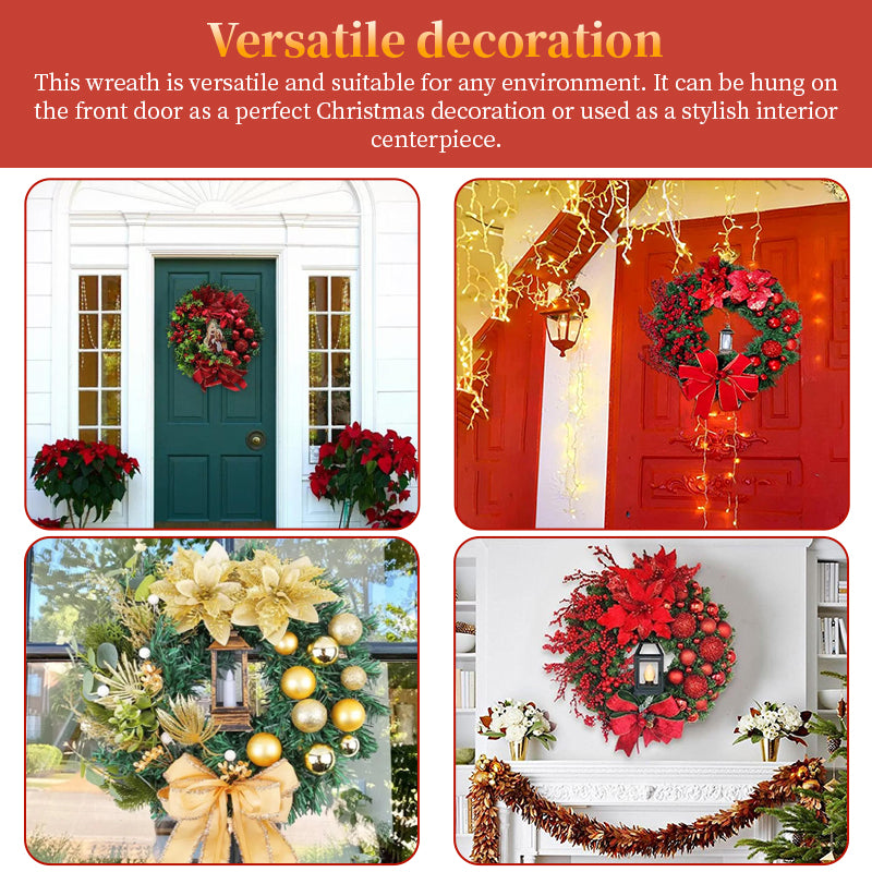 Christmas Wreath Garland for Illuminated Front Doors