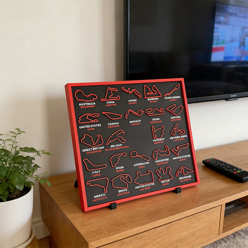 2026 Circuit Map Poster | 24 Racing Tracks Display