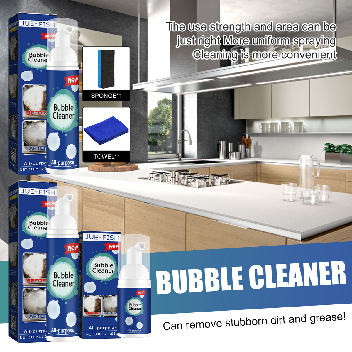 Oil Foam Cleaner for Heavy Kitchen Grease and Grime