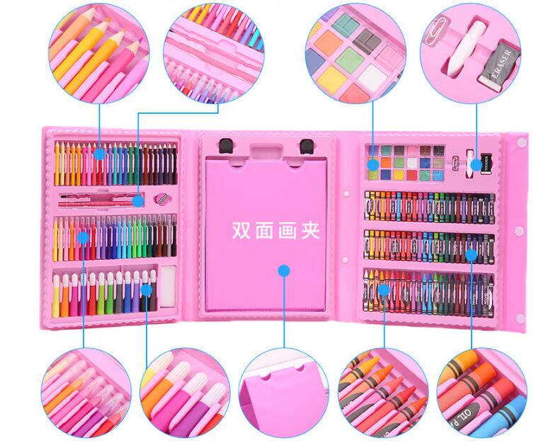 208-Piece Kids Art Set With Portable Built-In Easel