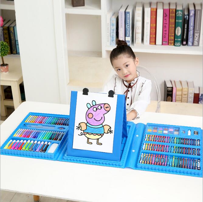 208-Piece Kids Art Set With Portable Built-In Easel