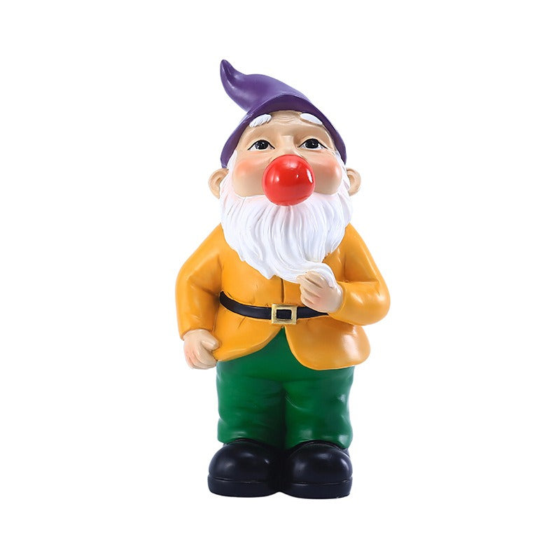 Bubble-Blowing Garden Gnome Statue for Outdoor Yard Decor