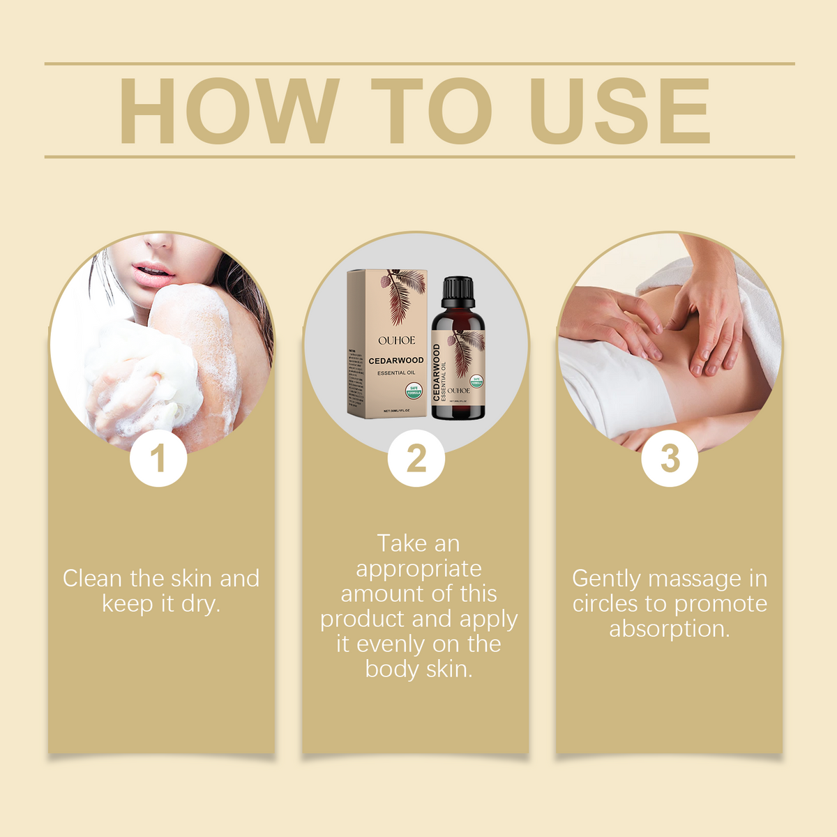 Cedarwood Essential Oil Massage Oil for Dry Skin