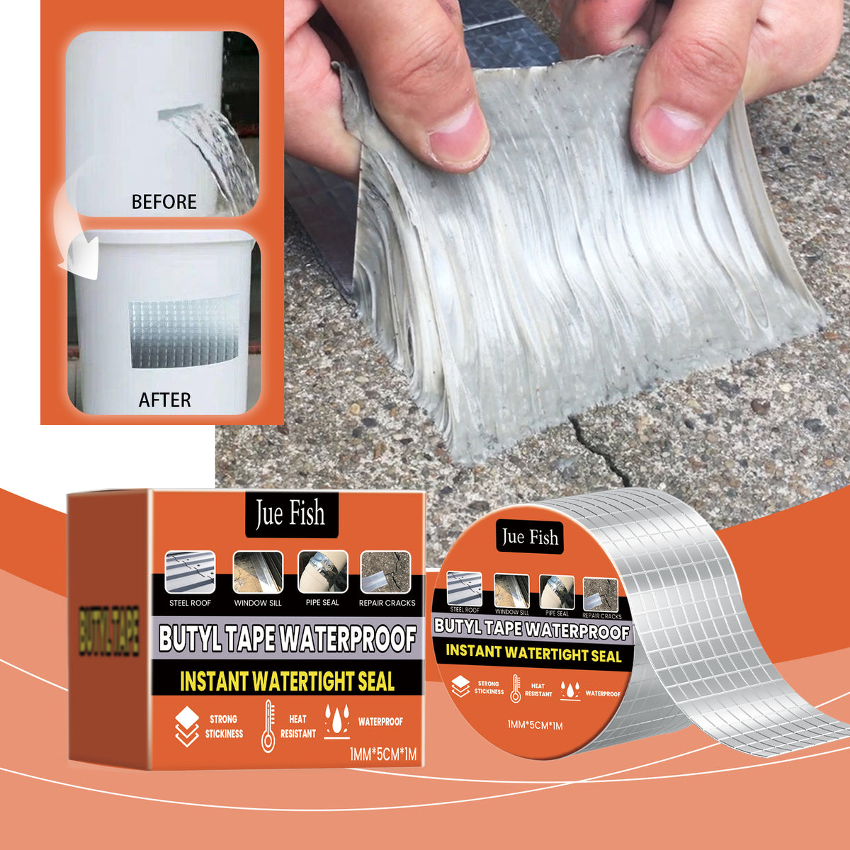 Waterproof Butyl Tape - Instant Roof Leak Repair Seal