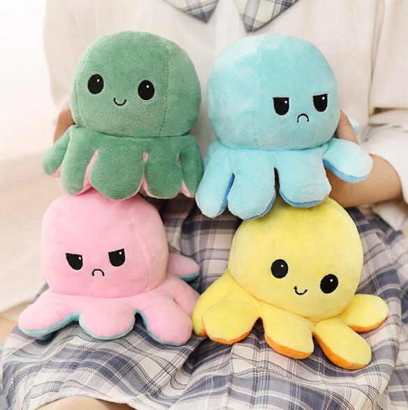 Reversible Octopus Plushie for Mood-Switching Comfort