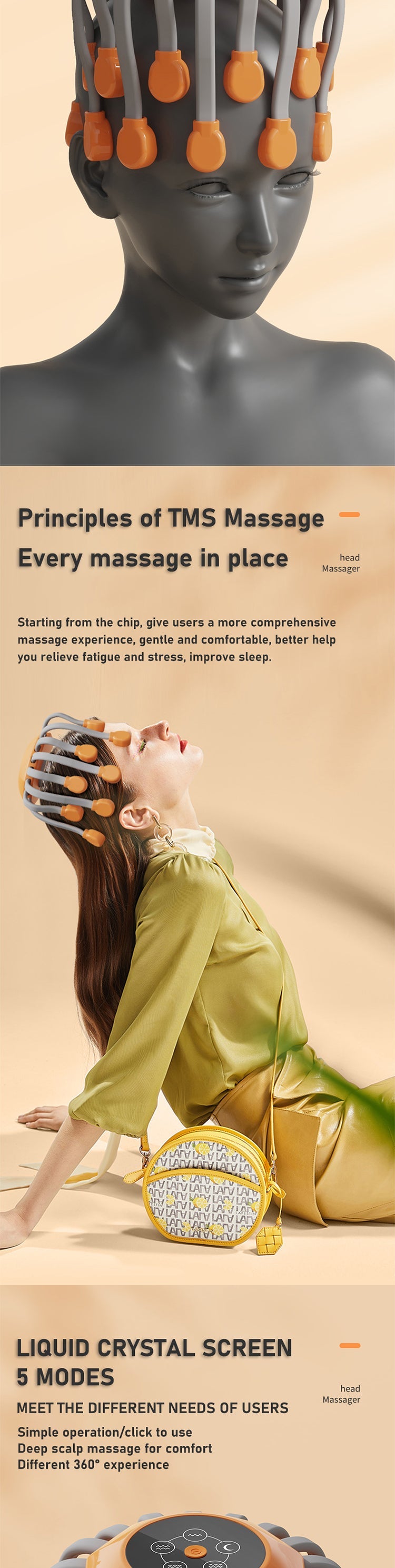 Scalp Massager with 20 Heads, 5 Modes & Red Light Tips