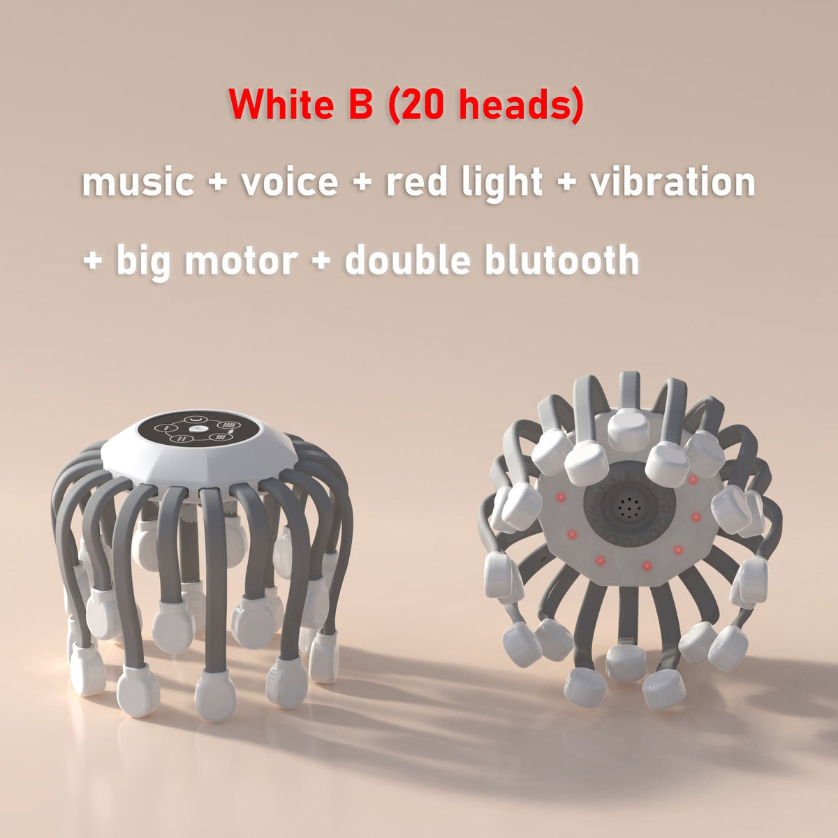 Scalp Massager with 20 Heads, 5 Modes & Red Light Tips