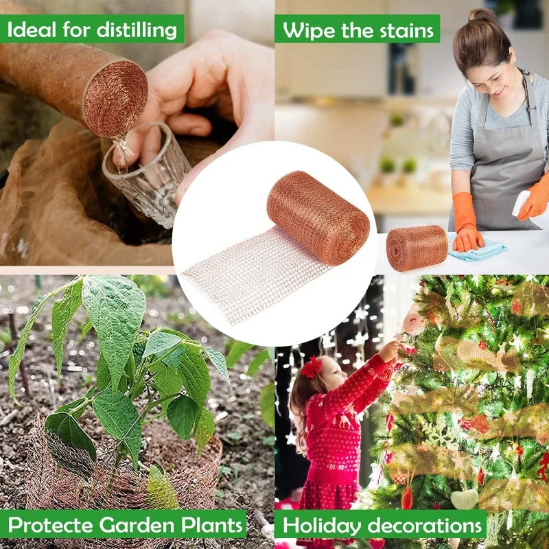 Copper Wire Mesh Roll: Cut to Any Size for DIY & Garden