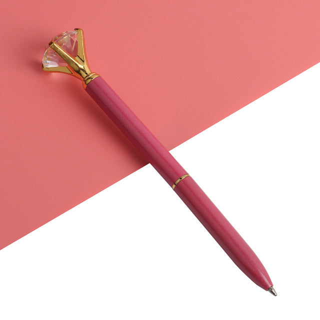 Big Gem Kawaii Ballpoint Pen with Sparkly Diamond Top