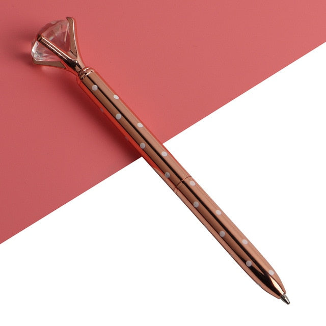 Big Gem Kawaii Ballpoint Pen with Sparkly Diamond Top