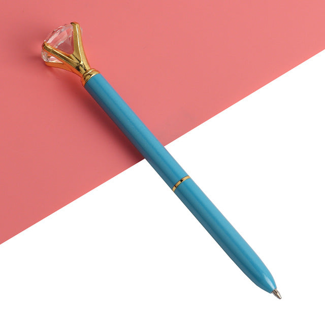 Big Gem Kawaii Ballpoint Pen with Sparkly Diamond Top