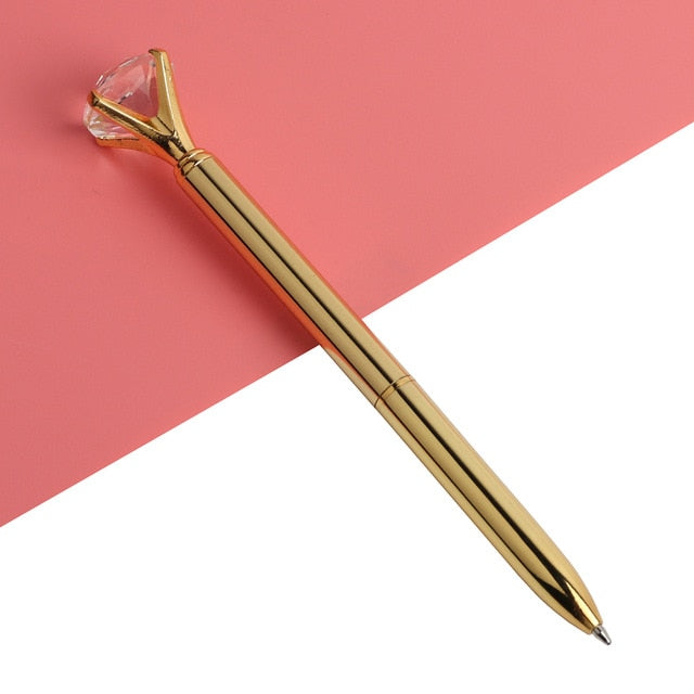 Big Gem Kawaii Ballpoint Pen with Sparkly Diamond Top