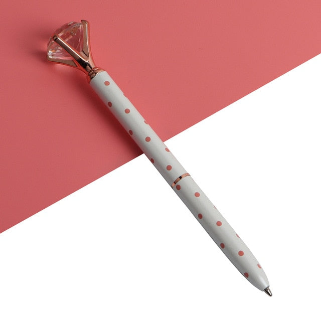 Big Gem Kawaii Ballpoint Pen with Sparkly Diamond Top