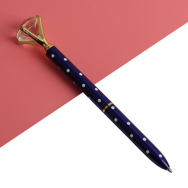Big Gem Kawaii Ballpoint Pen with Sparkly Diamond Top