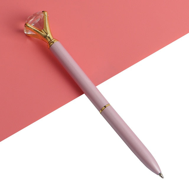 Big Gem Kawaii Ballpoint Pen with Sparkly Diamond Top