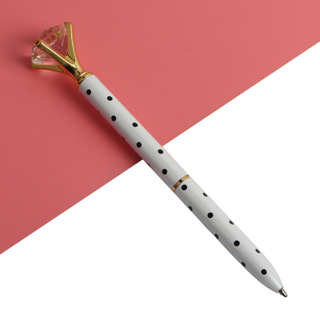 Big Gem Kawaii Ballpoint Pen with Sparkly Diamond Top