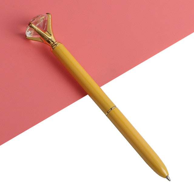 Big Gem Kawaii Ballpoint Pen with Sparkly Diamond Top