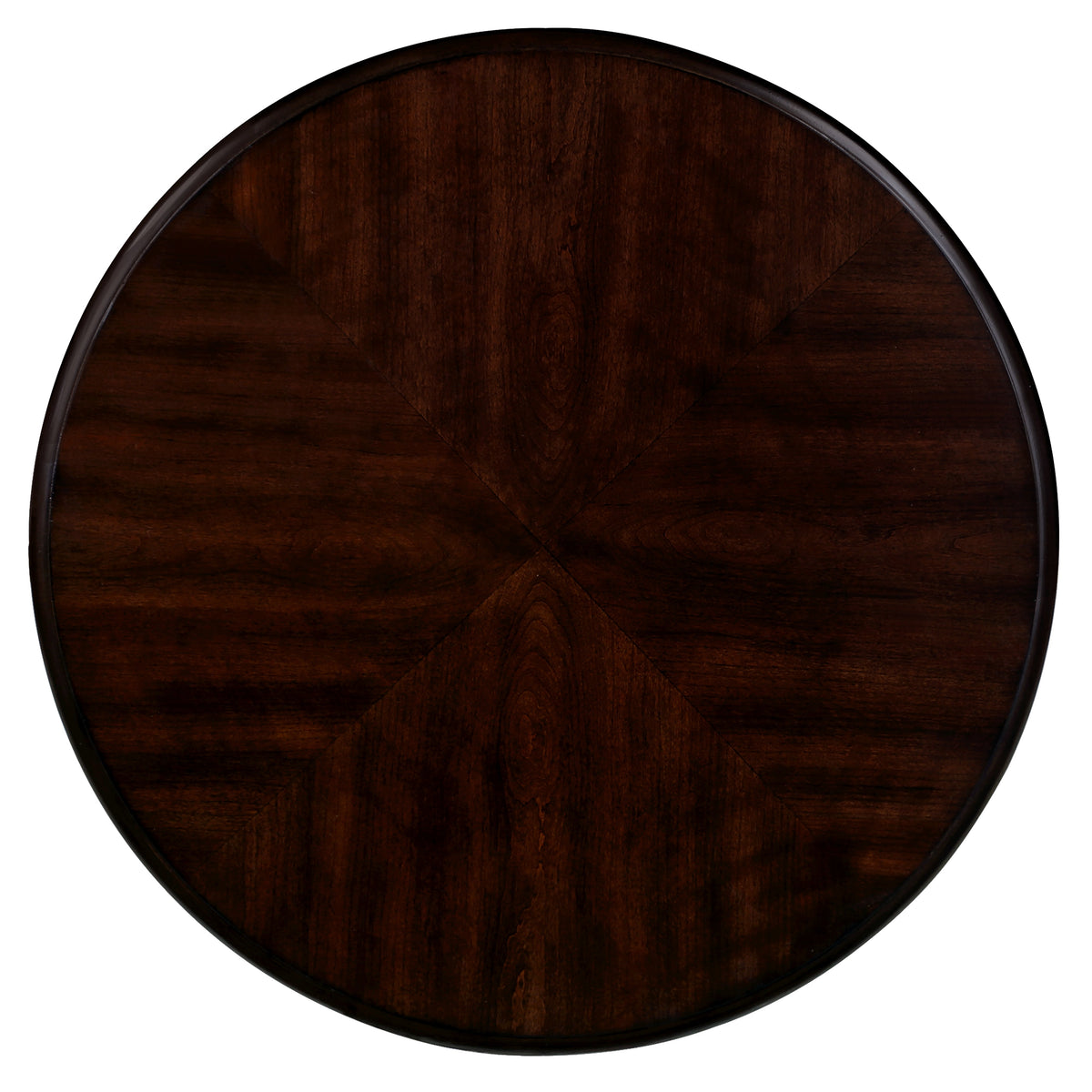 Solid Wood Round Side Table with Shelf and Cherry Top