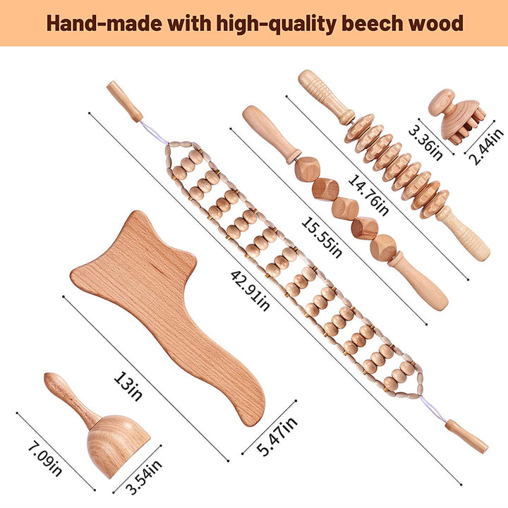 Wood Therapy Massage Tools Set — Hand-Crafted Meridian Release