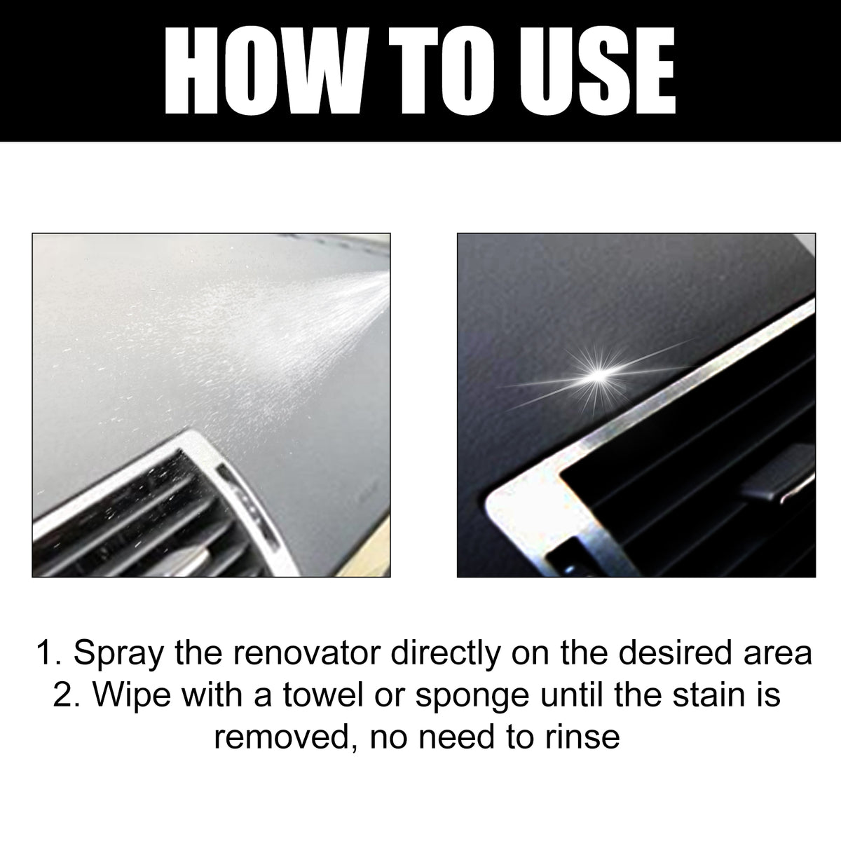 Car Interior Renovation Spray for Refreshed Surfaces
