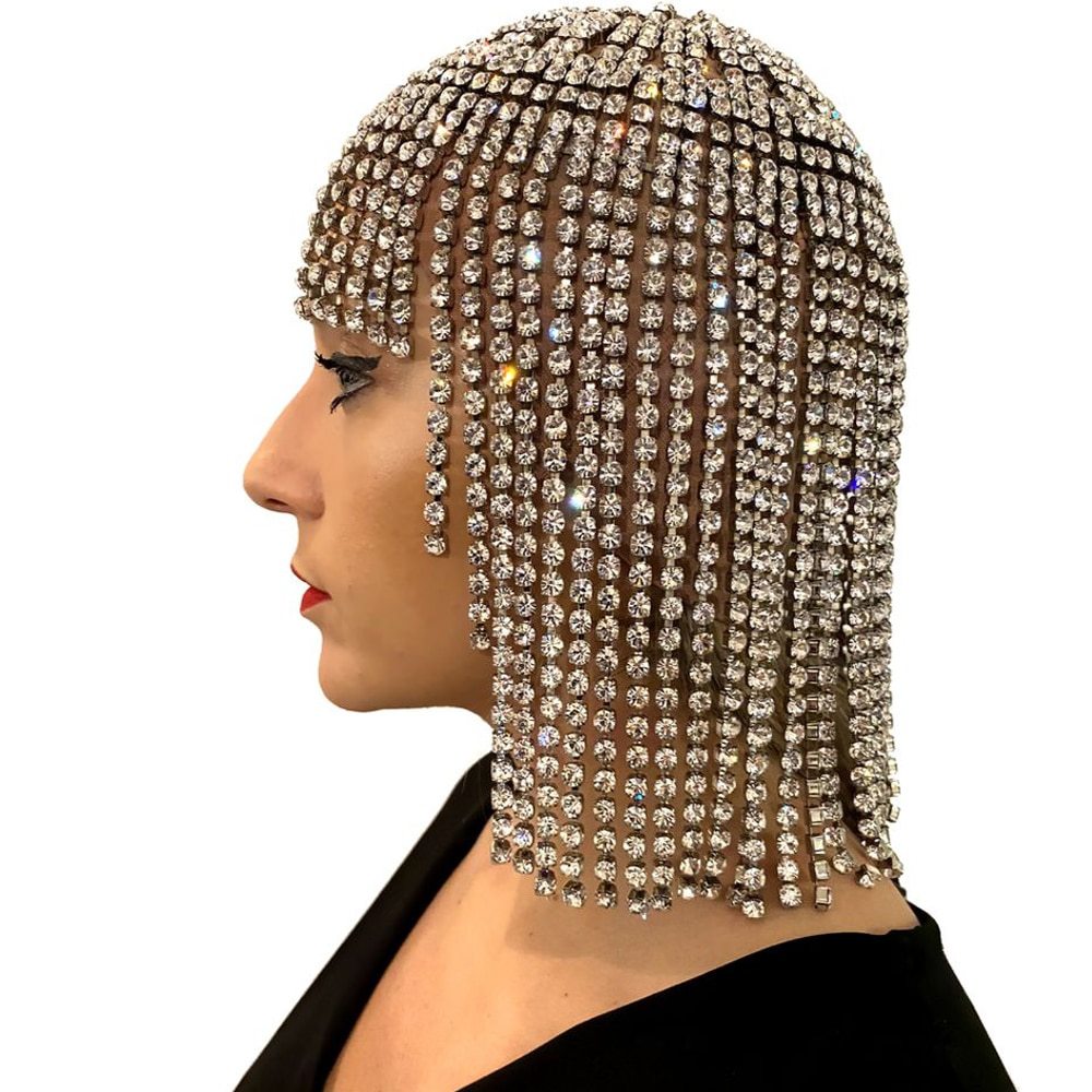 Rhinestone Tassel Headpiece for Stage-Ready Glamour