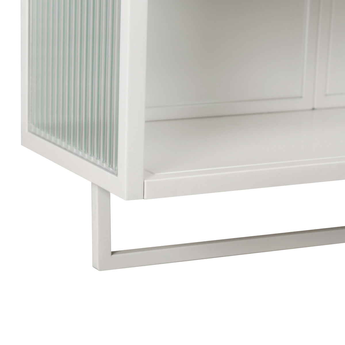 Wall Mounted Bathroom Cabinet with Fluted Glass Doors