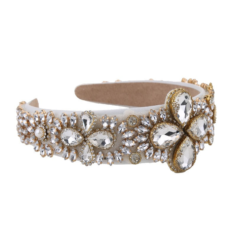 Wide Padded Jeweled Headband for Instant Retro Glamour