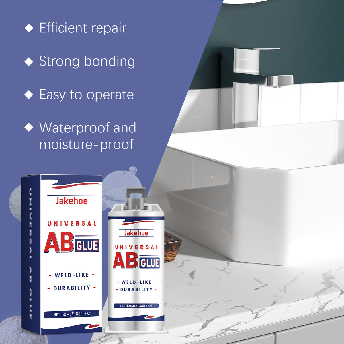 AB Repair Glue for Deep Cracks & Tile Crevice Repairs