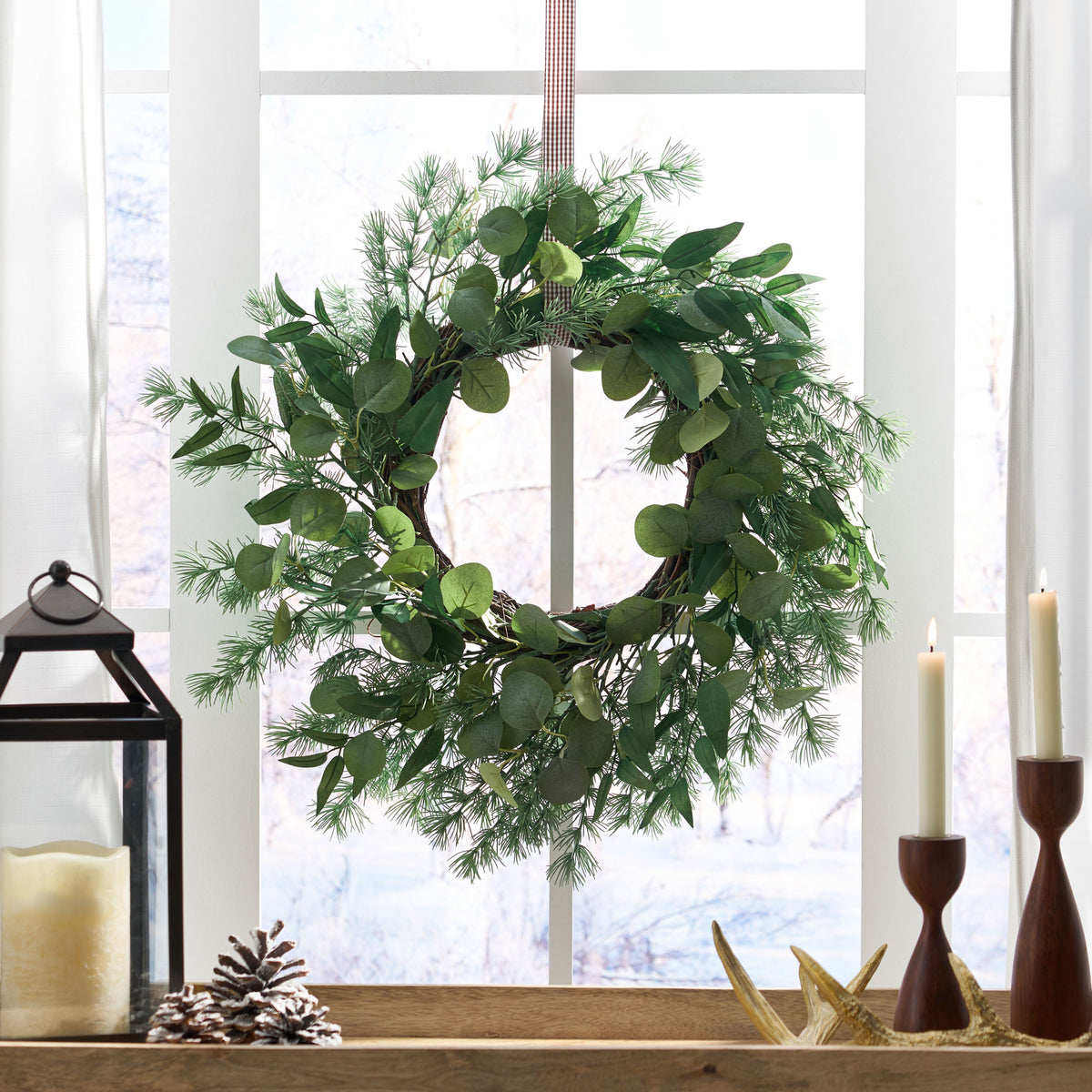 24.5-Inch Artificial Greenery Wreath for Year-Round Style