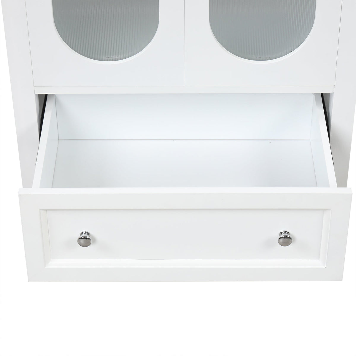 24 Inch Bathroom Vanity with Sink and Fluted Glass Doors